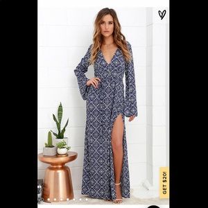 Mandala Daydream Blue Print Maxi Dress